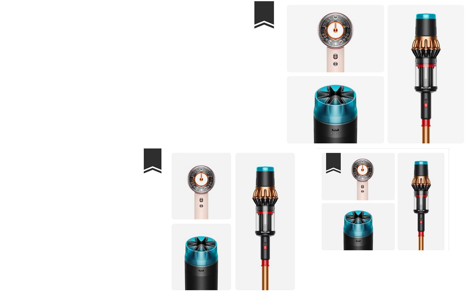 A range of Dyson machines and devices.